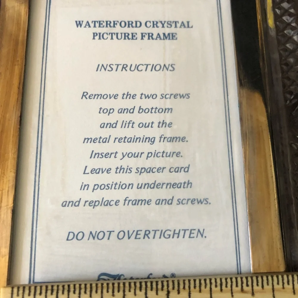 Waterford Victorian ornate lead crystal picture frame new old stock in box